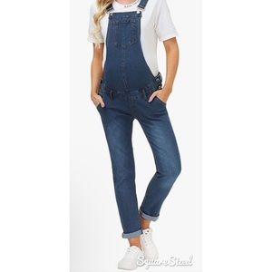 Maacie Maternity - Women Maternity Multi-Pocket Overalls - Dark Blue - M